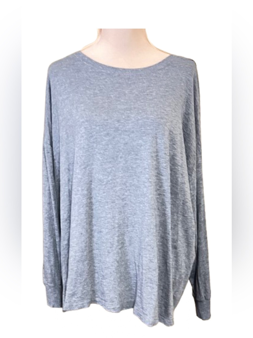 Vintage by Torrid 1X Heather Gray Crewneck Slub Jersey Top Lightweight Lounge